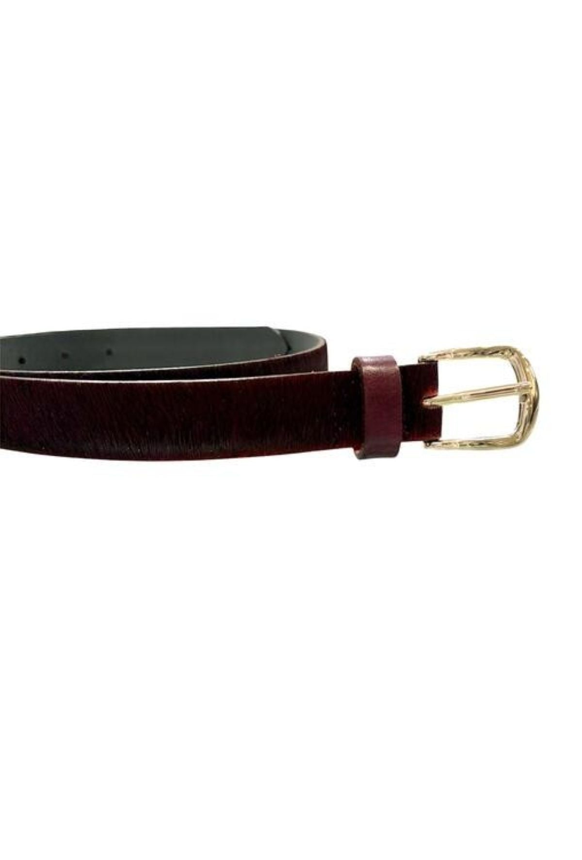 Medike - Burgundy Pony Hair Belt B30618