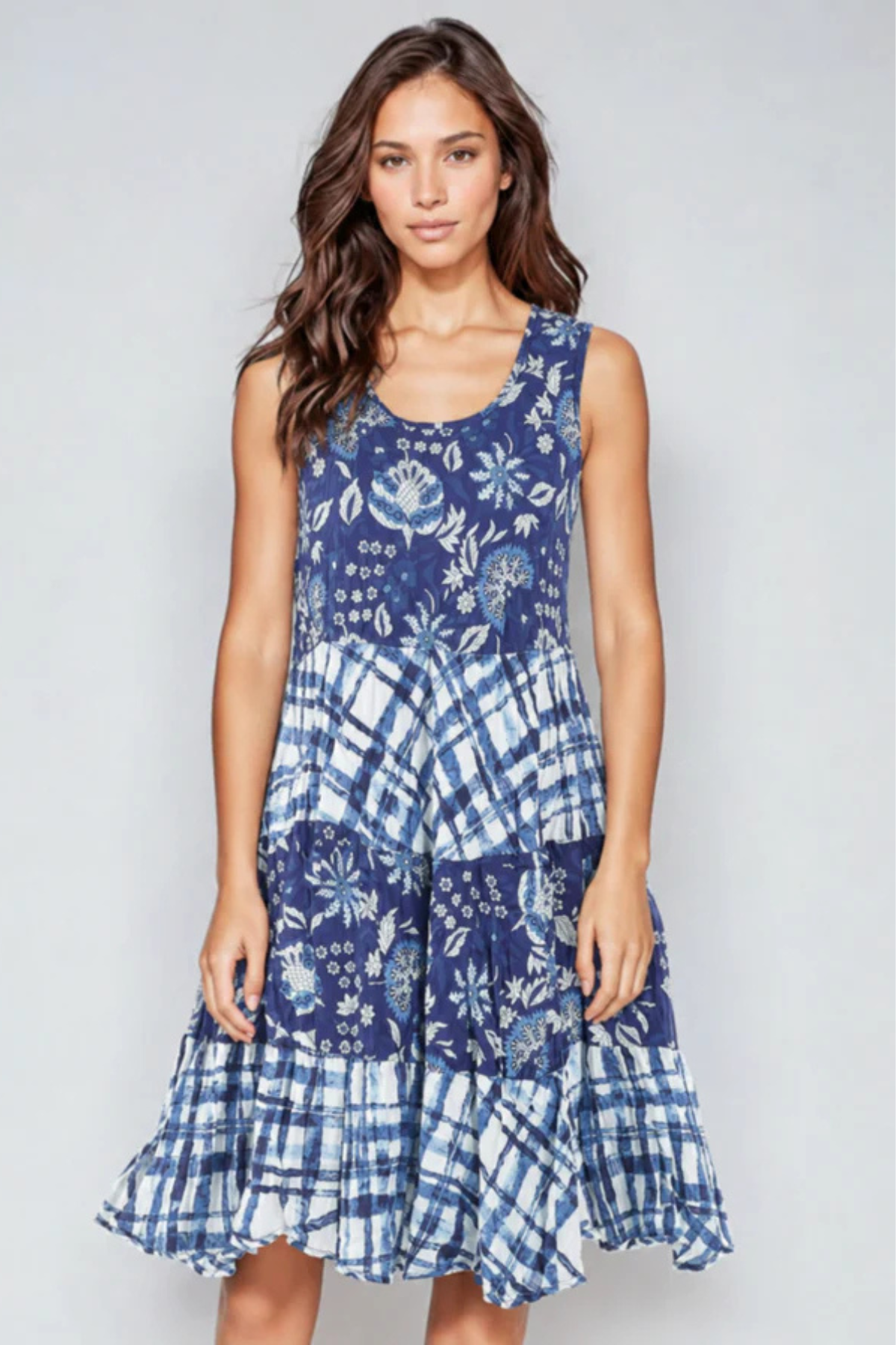 Dress Addict Joy Mixt dress - white on blue
