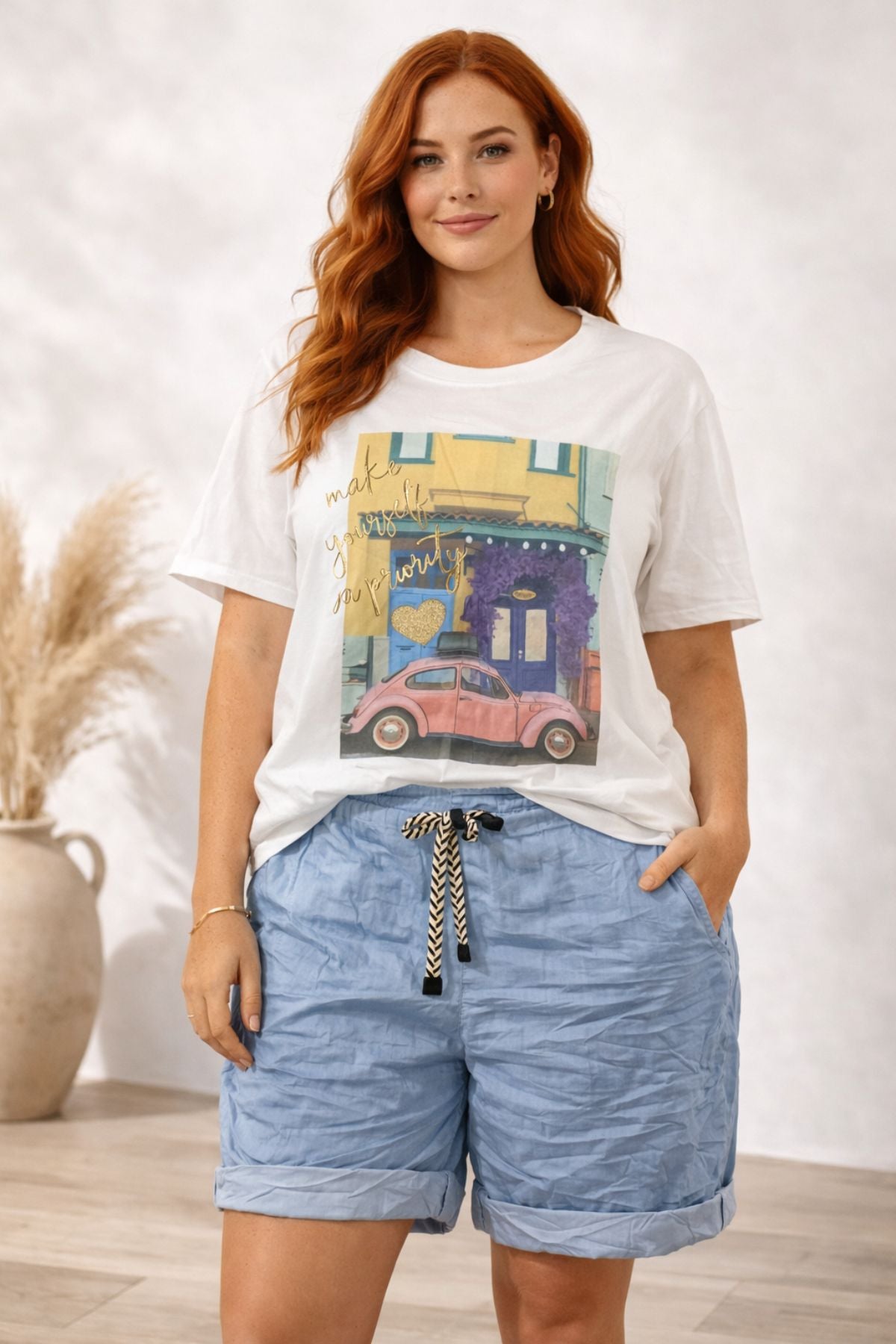 Elissia - Graphic Tee - “Make Yourself A Priority” White