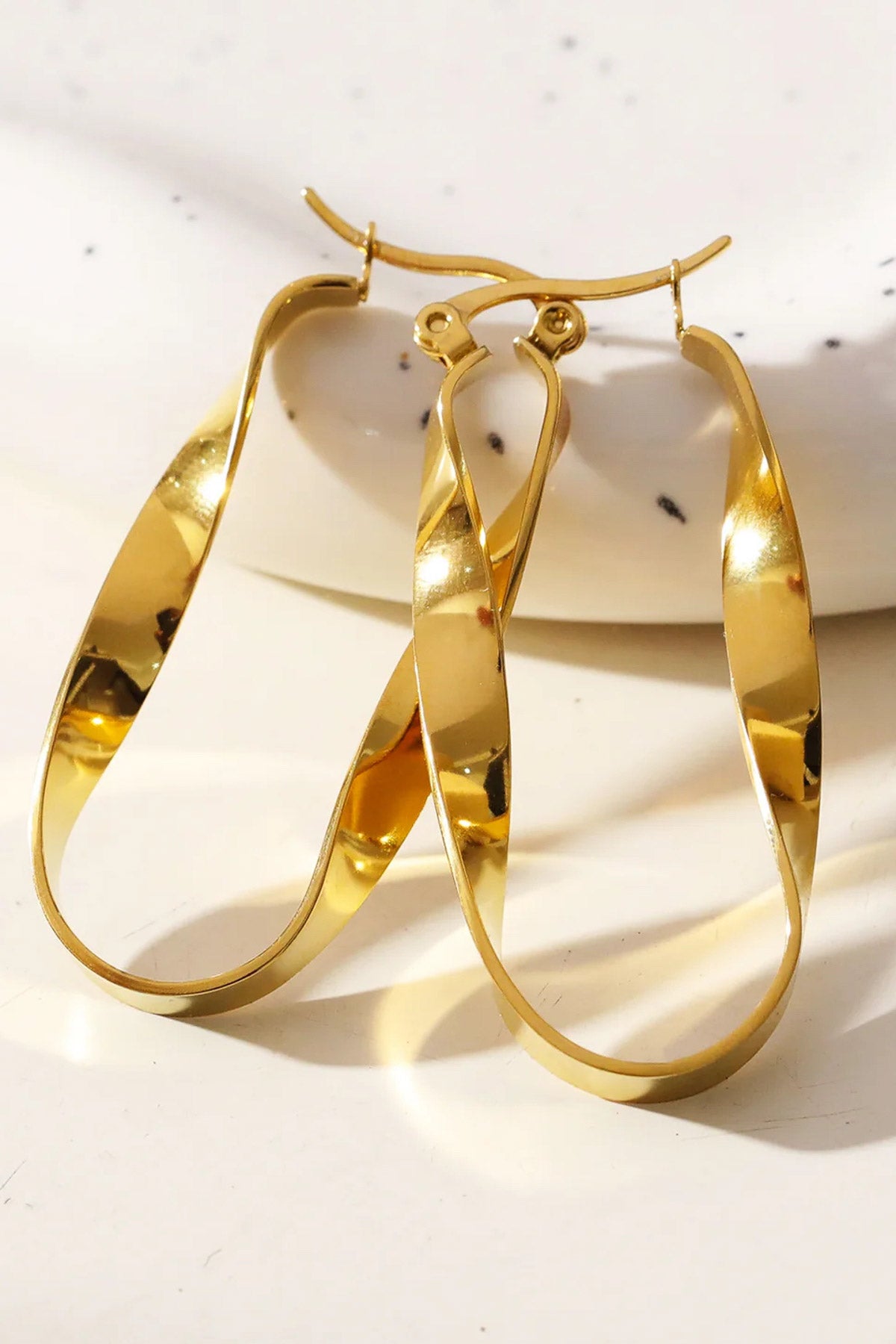 Hackney Nine- GISELA Twisted Abstract Oblong Semi- Statement Hoop