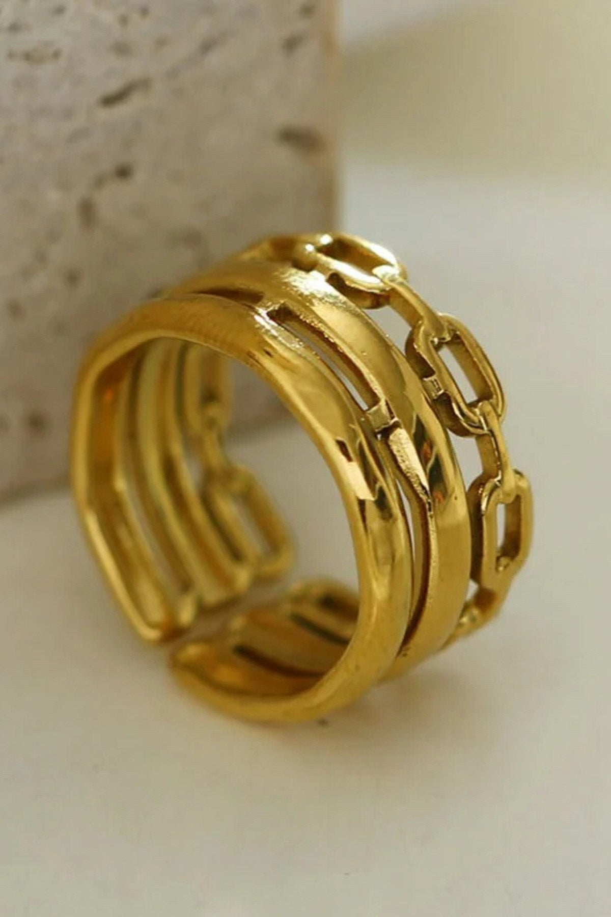 Hackney Nine- ORIA Triple Banded Stacked Ring