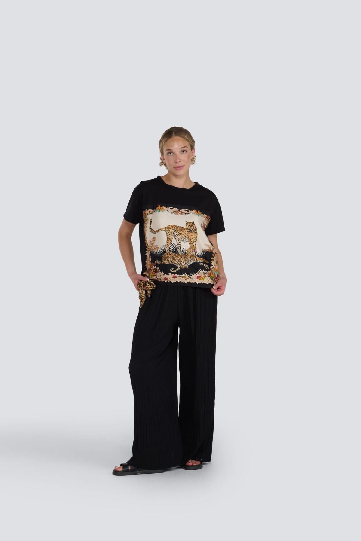 Jessica Laura - Graphic Leopard Tee - Black