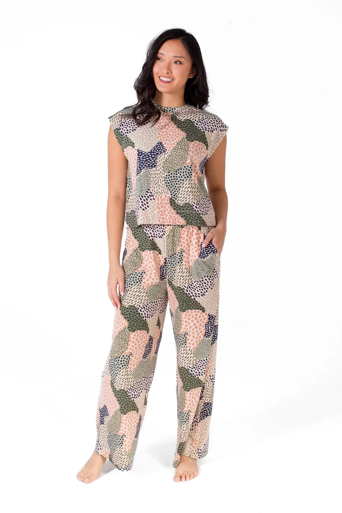 LatteLove Mock Neck & High Waist Pant Set