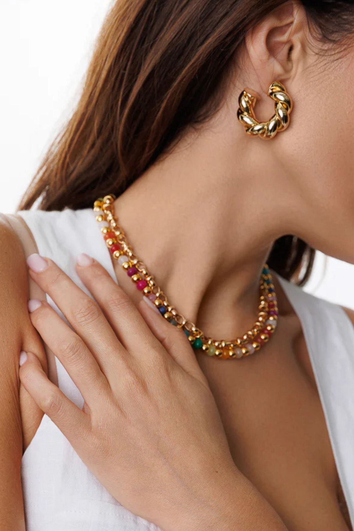 LimLim Accessories - Glass Beaded Necklace - Multi Color