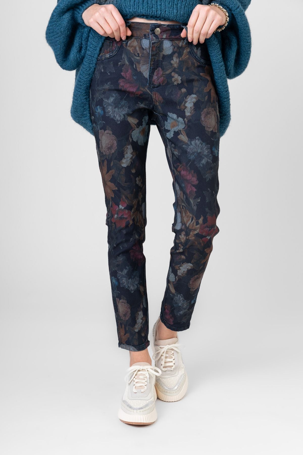 Me & Gee Reversible Jean With Floral Pattern