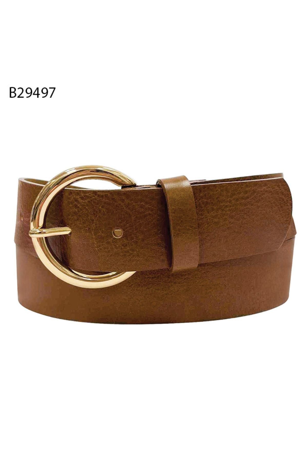 Medike Landes Inc - Slim Ring Buckle Belt - Cognac