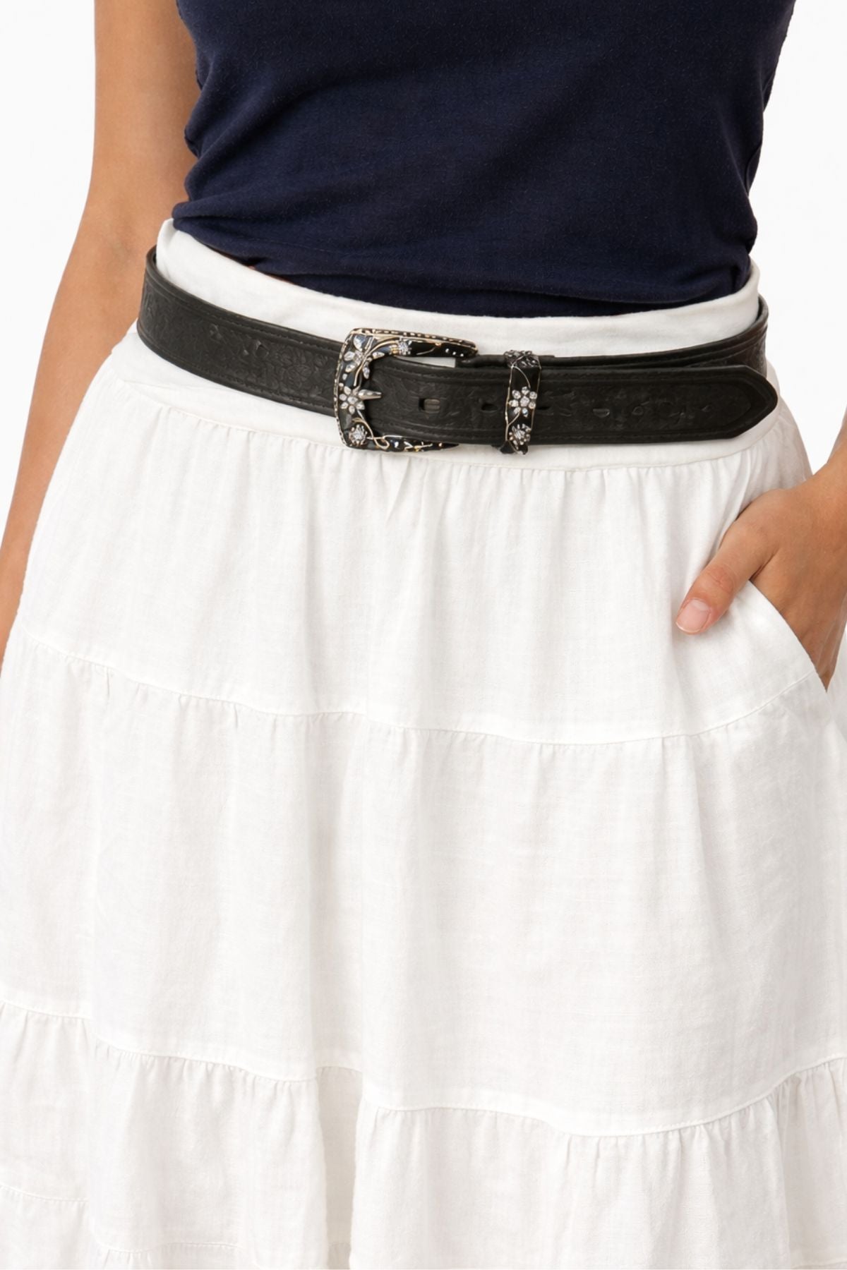 Medike Landes Inc - Vintage Floral Buckle Belt