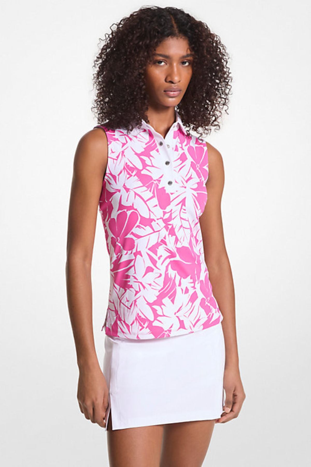 Michael Kors Pink Floral Golf Shirt