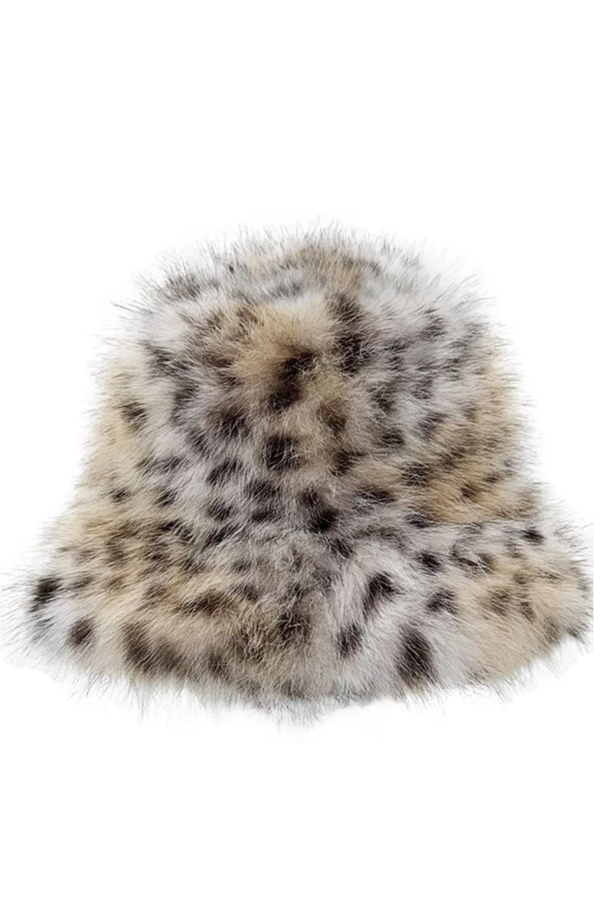 Modinno Faux Fur Leopard Bucket Hat