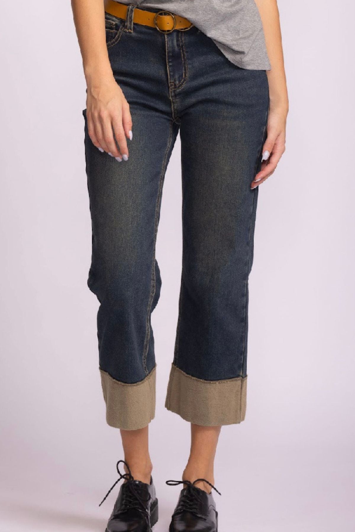 Pink Martini - Canyon Denim With Cuffing Detail - Dark Denim