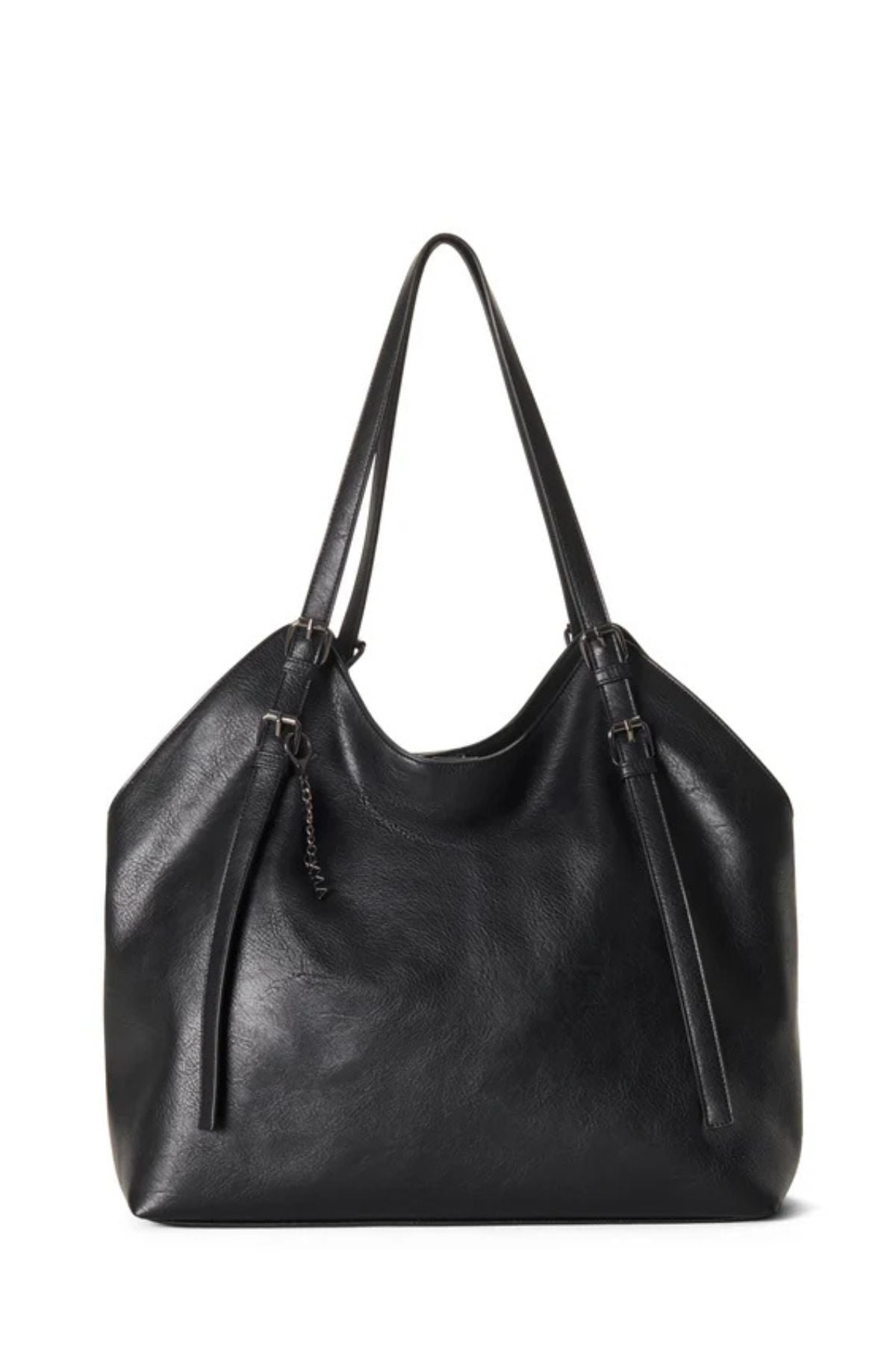 Skyla - Basia Vegan Leather - Slouchy Tote - Black/Sand/Cognac