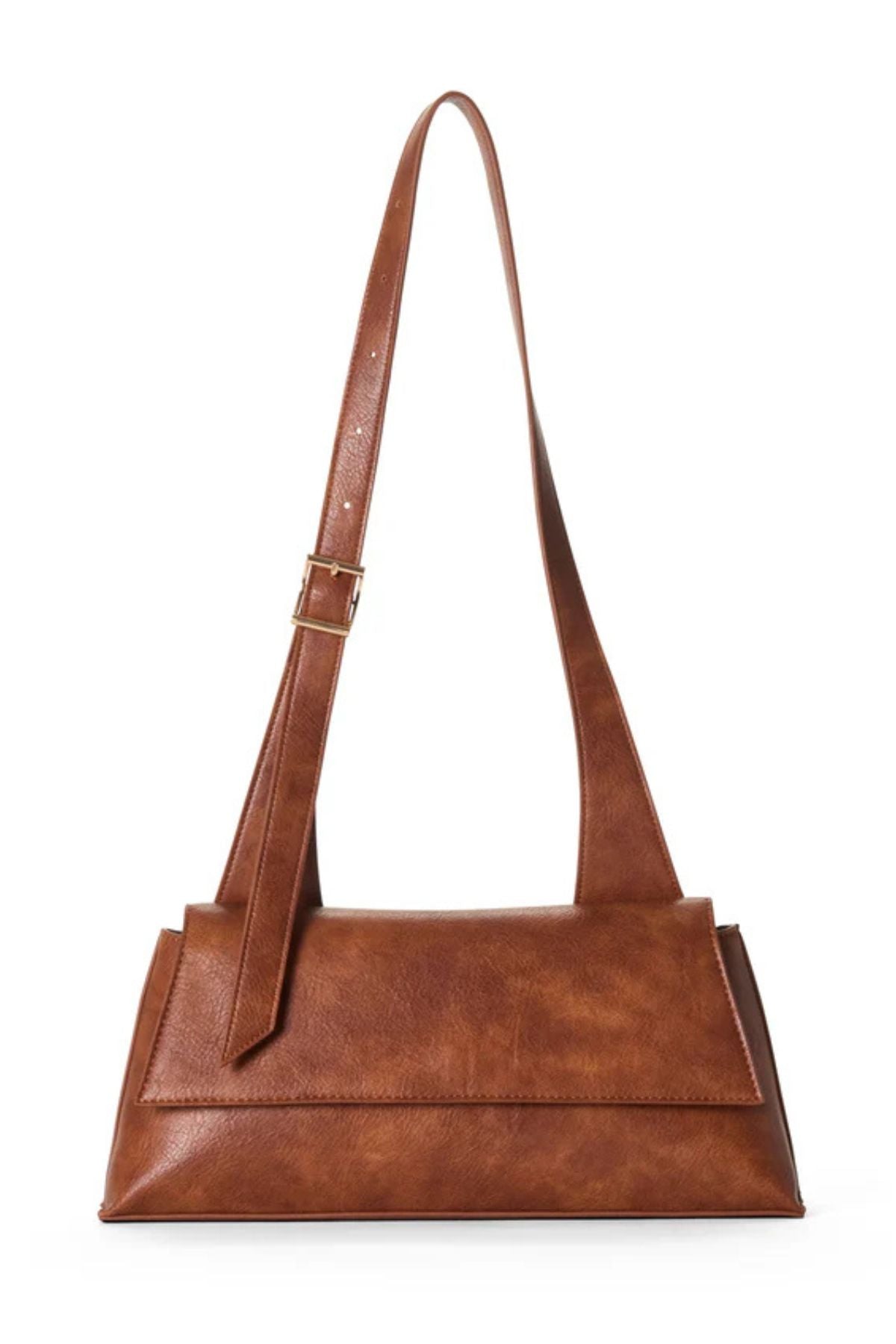 Skyla - Sofia Baguette Shoulder Bag - Cognac/Sand