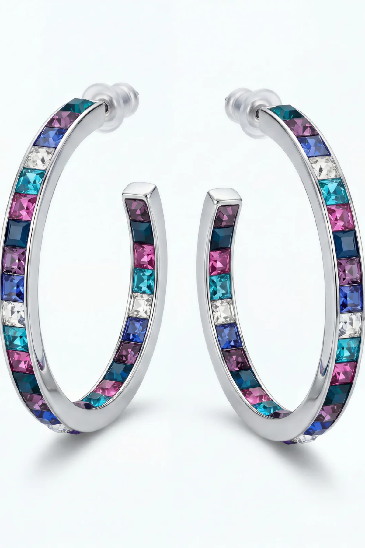Valentine Rouge - Multi Swarovski Crystal Hoops