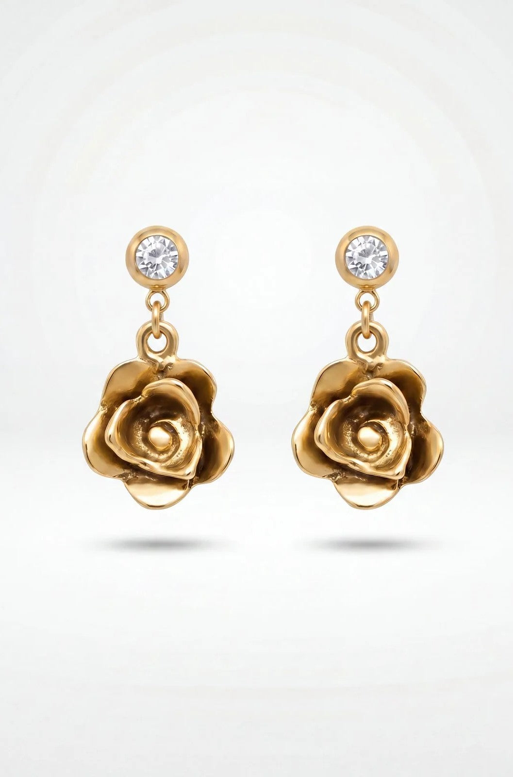 Valentine Rouge - Rosette earrings antique gold